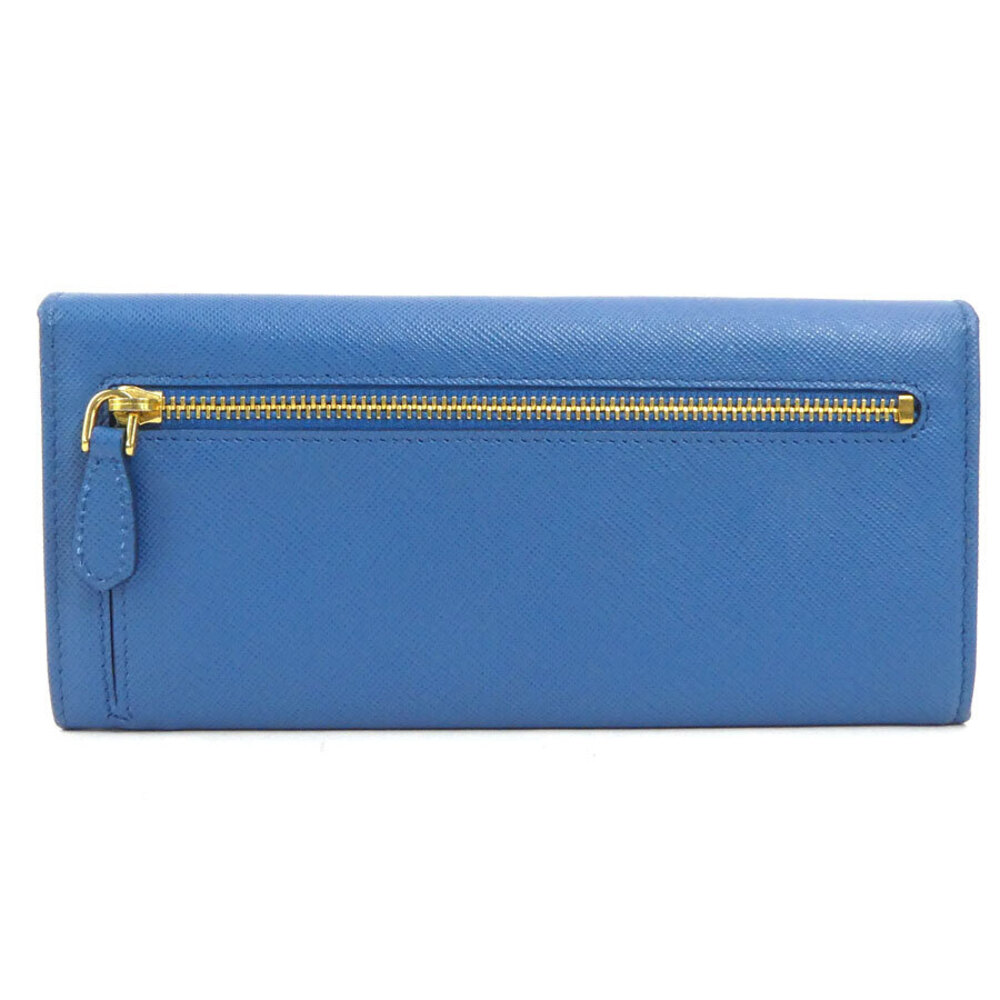Prada Long Leather Blue Wallet Blue